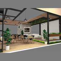 Conception 3D personnalisée en usine de JJH pour intérieur de magasin de thé au lait Coffee Shop vitrines en bois vitrine pour magasin de café