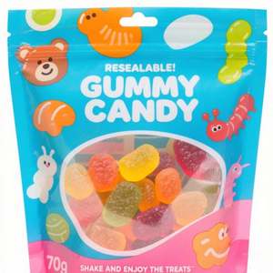 Gravure Printed Custom Sizes Moisture Proof <b>Ziplock</b> Stand up Pouch for Food Gummy Candy Sushi Reusable Mylar <b>Bag</b> - Product Image 3