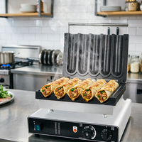 Máquina para Hacer Burritos de Calentamiento Rápido, Prensa Eléctrica Antiadherente de 5 Ranuras para Tortillas, para Restaurantes y Desayunos