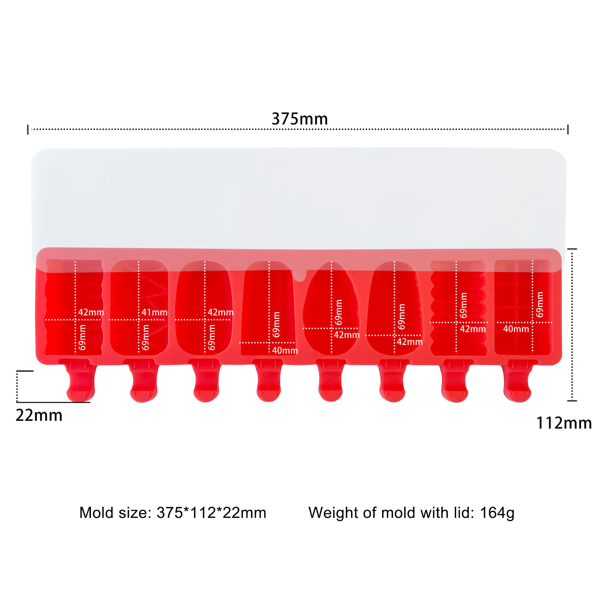 8 Cavity geometric J-360 - Red