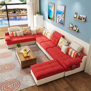 Nhà Máy Bán Buôn Giá Da Sofa Set Phong Cách Hiện Đại Da Chính Hãng Sofa 1 + 2 + 3 Ghế Rắn Khung Gỗ Khách Sạn Phòng Khách Sofa - Product Image 3