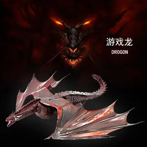 Huaqi GTD01 Stainless steel DIY 3D stereoscopic alloy assembly Game Dragon model Pterosaur metal decorations