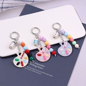 Cute Palette Plastic Keychain Colorful Beaded Artistic Pendant Lovely <b>Girly</b>-Style Creative Bag Charm & <b>Gift</b> - Product Image 5
