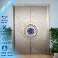 Porte de sécurité en aluminium coulé sculpté sur mesure de luxe, style américain moderne, étanche et antivol, pour entrée d'appartement extérieur