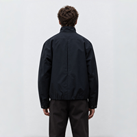 Veste pour homme imperméable, coupe-vent, respirante, en nylon et coton mélangés, fermeture éclair bidirectionnelle, coupe-vent décontracté pour les voyages en plein air