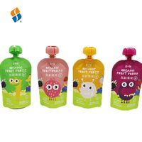 Feiao Pack Custom Print 100ml Matte Aluminiumfolie Knijpzakken met Tuitje van Kunststof Doypack Biologische Fruitpuree Verpakking Tuitzak