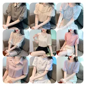 2024 New design shirts women and fashion Bow tie silky chiffon women's blouses