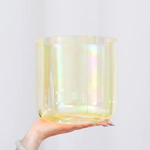 קערות קריסטל קוסמיות צהובות טבעיות בהתאמה אישית של ג'ינפאנג עם פטיש חינם לשיפור מדיטציה - Product Image 3