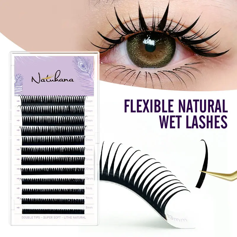 Natte Wimpers Één Voor Één Natuurlijke Natte Look Wimperextensions Pluizige Spikes Wimpers Wimpers Dier Type Wimpers Groothandel