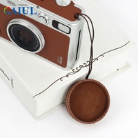 Capuchon d'objectif de caméra Instax Mini EVO/90/99 de luxe anti-perte en alliage d'aluminium et cuir véritable