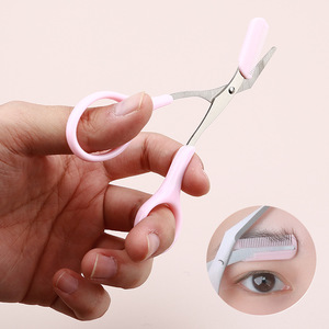 Ciseaux pour sourcils avec peigne, coupe-poils du visage, épilation, accessoires de maquillage amovibles, pinces à cheveux pour cils - Product Image 2