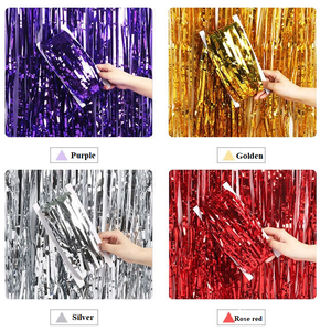 Glittery Silver Rose Gold Pink Foil <span class=keywords><strong>tende</strong></span> tenda con frange in lamina metallica per la festa di compleanno Photo background Wedding Event Decor - Product Image 5