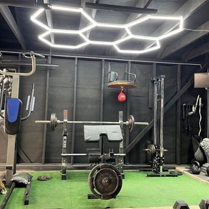 5 шестигранных светодиодных ламп с регулируемой яркостью, холодный белый Потолочный светильник для мастерской/офиса, декоративное освещение, яркая гаражная Рабочая лампа - Product Image 1