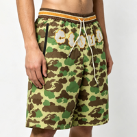 Shorts de sport pour hommes à séchage rapide et respirants, pour l'entraînement et la course, avec taille élastique et motif tissé, shorts tendance