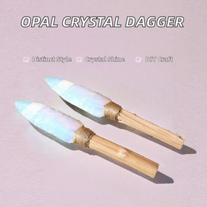 Vente en gros Nouveau produit Pierres de guérison en cristal Opale Couteau Dague Gravure Technique polie Thème mascotte Décoration de vacances Cadeau - Product Image 2