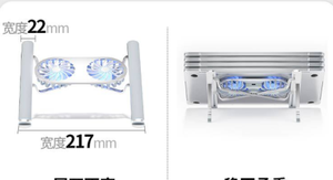 Katlanır 6-Speed ayarlanabilir yükseklik dizüstü soğutma standı masası dizüstü montaj tutucu çift hayranları ile - Product Image 3