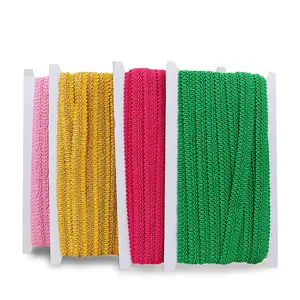 En gros Coloré 15MM Polyester Tressé Tresse Garniture Tissu Gimp Garniture Dentelle Ruban Couture Rembourrage Décoration de La Maison Accessoires