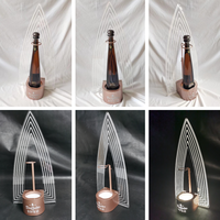 Support de bouteille de vin, de bière, de whisky, de liqueur éclairé pour bar de nuit en acrylique TDP, présentoir, glorificateur LED