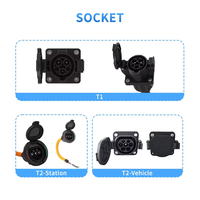 Adaptateur de chargeur de voiture électrique de type 2 à type 1 16A 32A