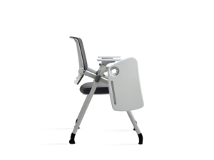 Fixed Foots <strong>Comfortable</strong> <strong>Folding</strong> White Mesh Stackable Office <strong>Chairs</strong> With Removable Writing Board
