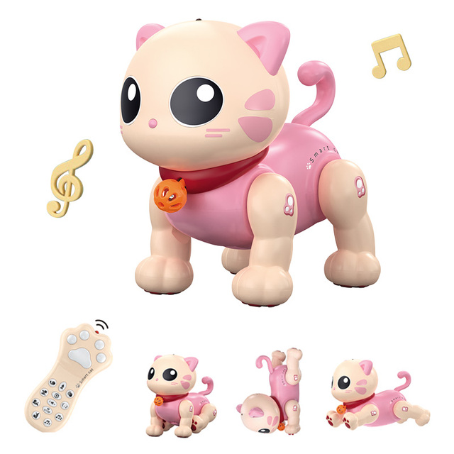 Interactive Smart Cat Robot Toy for Kids Remote Control Electric Walking Touch Sensing Dancing Cute RC Pet Smart Plastic