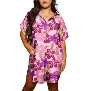 Vestido Casual de Playa Hawaiano Polinesio con Estampado Floral, Cintura Natural Tejida, Personalizado para Mujer - Product Image 5