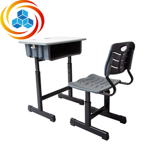 Ensemble bureau et chaise réglables modernes pour écoles, directement de l'usine, avec table en plastique écologique durable pour les étudiants - Product Image 1