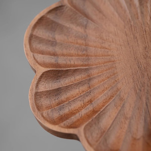 Soporte para taza de té con forma de flor de madera maciza, almohadilla de aislamiento térmico de color nogal, alfombrillas de estilo chino nuevo - Product Image 3