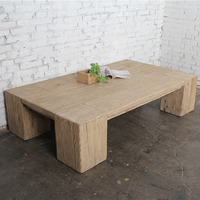 Table basse en bois massif recyclé de style campagnard, finition naturelle, plateau robuste, style antique chinois