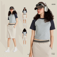 Tops cortos para mujer, ropa de verano, Top corto Sexy de algodón para mujer, camisetas en blanco para mujer, camisetas cortas