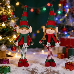 SOTE New Design Elf Doll Factory Cotton Fabric <strong>Red</strong> <strong>and</strong> <strong>Green</strong> <strong>Christmas</strong> <strong>Decoration</strong> for Indoor Decor - Product Image 6