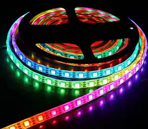 Tira de diodos emisores de luz RGB IP20 e IP65 direccionables e impermeables a precio de fábrica - Product Image 1