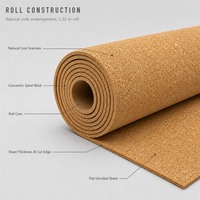 Sous-couche en liège de 1,22 m, épaisseur personnalisée 2 mm 3 mm, isolation phonique, protection contre l'humidité pour les sols d'hôtels et de bureaux