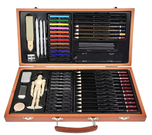<span class=keywords><strong>Paul</strong></span> Cezanne Art Supplies Kit d'art professionnel 60 pièces croquis couleur et dessin Art Set avec boîte en bois - Product Image 1