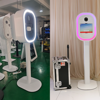 2026 Hot Selling Oval Landscape DSLR Photo Booth Dengan Kontrol APP Lampu RGB & Kipas Pendingin iPad Photobooth Untuk Bisnis Sewa