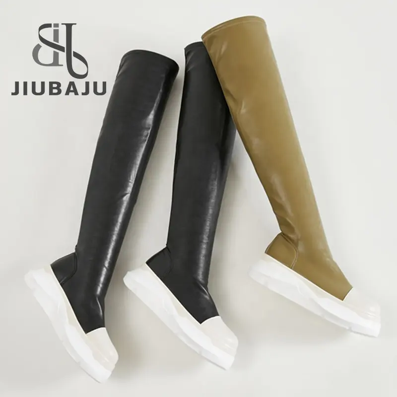 New Arrivals Over The Knee Boots Thigh High Leather Platform Thick Soled Boots Women Shoes