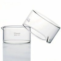 Vaisselle de laboratoire en verre borosilicaté de haute qualité, personnalisable OEM/ODM, coupelle de cristallisation à bec verseur, fond plat, résistante aux hautes/basses températures