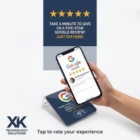Carte NFC Google Review avec puce NTAG213, autocollant de table en acrylique auto-adhésif de 12 cm, 13,56 MHz, NFC Tap & QR Code pour les avis