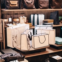 Sacs en Papier Personnalisés pour Boutiques, Sacs Cadeaux en Carton avec Poignée en Soie