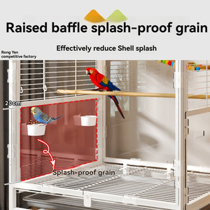 Nouveauté 2026, cage à oiseaux sauvages moderne et classique, vue panoramique, cage à perroquets en fer, plateau en plastique, emballage en palette, utilisation en extérieur - Product Image 2