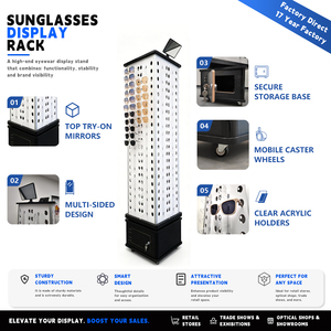 Exhibidor Giratorio de Gafas de Sol de Gran Capacidad con 4 Lados, Exhibidor de Gafas Personalizado para Ópticas Modernas - Product Image 2