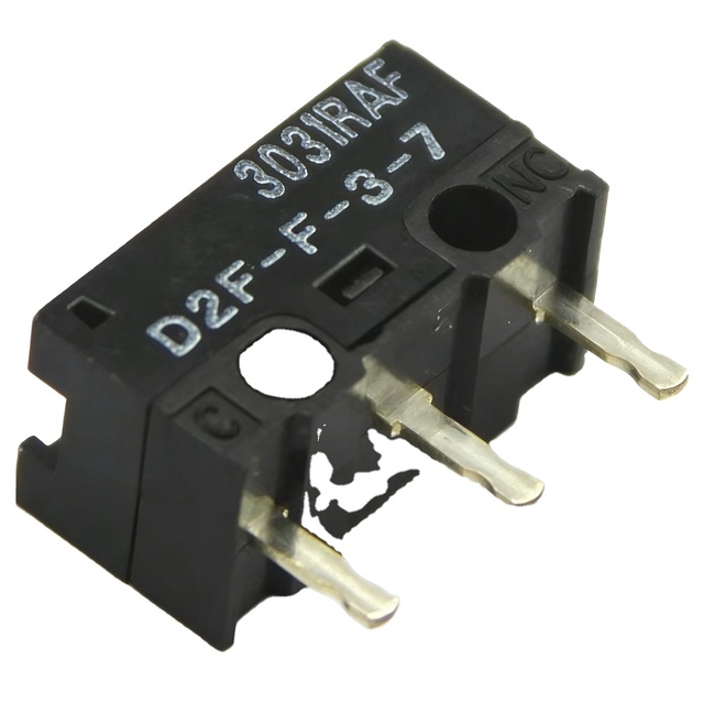 OMROM D2F-F-3-7 Computer Mouse Micro Switch Push Button 30 Million Clicks 0.65N Gold Alloy Contact E-sports/FPS Game DIP-3 Black