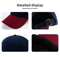 Casquette de baseball unisexe personnalisée bicolore en gros avec logo brodé en 3D, 6 panneaux, 100 % coton, visière incurvée pour homme