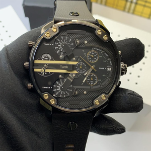 Nuovo 2026 DZ7332 Orologio Sportivo Cronografo da <span class=keywords><strong>Uomo</strong></span> Nero con 4 Fusi Orari, Oversize, in <span class=keywords><strong>Acciaio</strong></span> Inossidabile con Cinturino in Pelle e Quadrante Luminoso - Product Image 4
