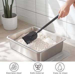 Metall Hochseitige Katzen pfanne Antihaft Kein Geruch Leicht zu reinigende Katzen toilette aus Edelstahl - Product Image 5