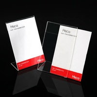 Vente en gros en forme de V acrylique de bureau porte-cartes de visite et numéro de table bureau plaque signalétique présentoir
