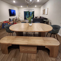 Table à manger moderne multifonctionnelle rétractable en bois pour restaurant et cuisine