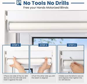 لا يوجد مثقاب بمحرك التحكم عن بعد الستائر الدوارة التعتيم الكهربائية الذكية ظلال النافذة الظل اللاسلكي لفة شفافة أعمى - Product Image 3