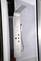 Panneau de douche contemporain en acier inoxydable chromé avec pommeau de douche pluie, fonction massage, thermostatique, intelligent et étanche