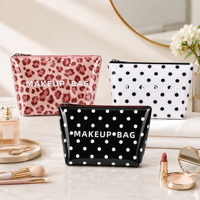 Nouvelle trousse de toilette personnalisée en PVC imperméable à motif à pois, organiseur de maquillage, pochette cosmétique